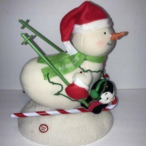 Hallmark 2012 JINGLE PALS Animated Duo Skiing Musical Snowman Penguin Plush